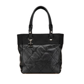 シャネル パリビアリッツトートPM トートバッグ ショルダーバッグ ブラック レザー コーティングキャンバス レディース CHANEL 【中古】